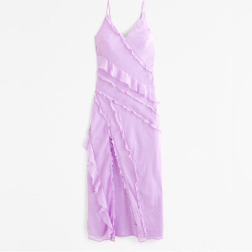 Abercrombie and Fitch Draped Ruffle Maxi Dress
